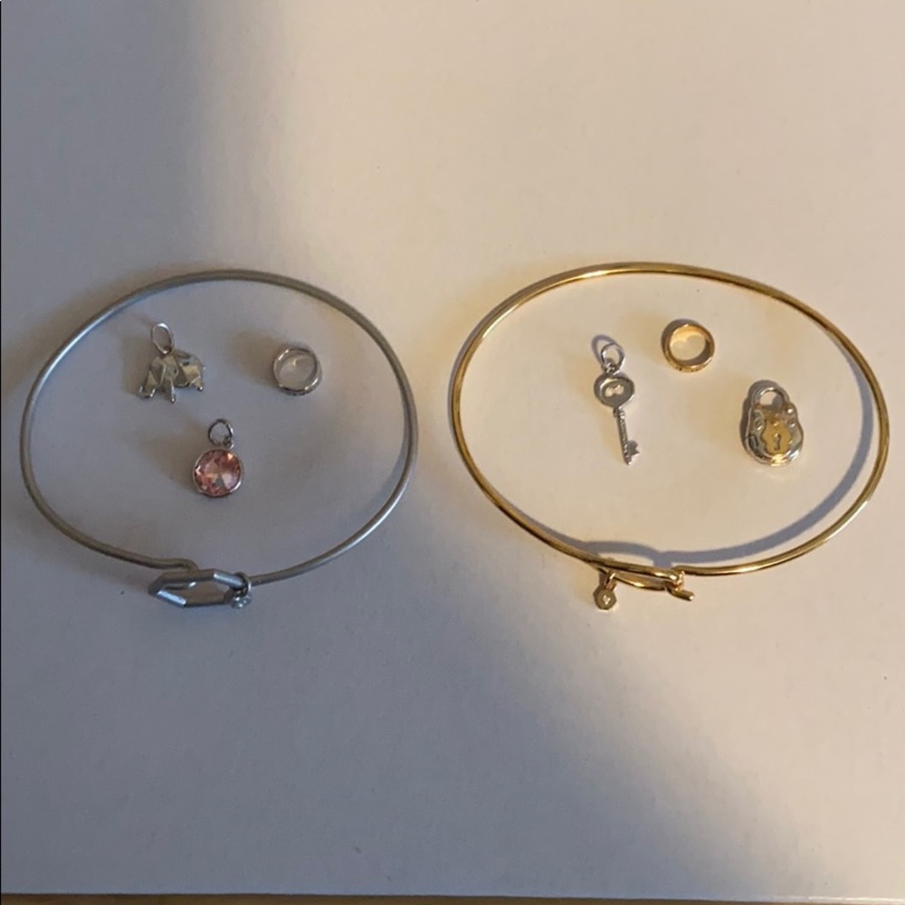 Origami Owl Bangles with Accessories -8 piece